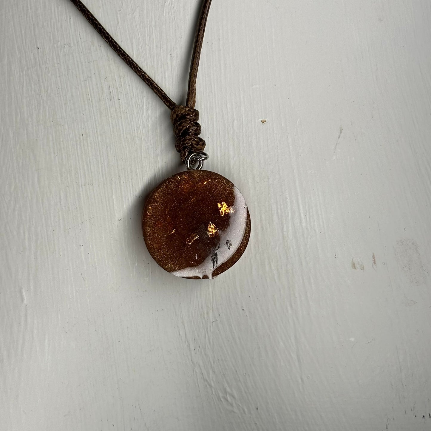 Vintage Brown Knight - Handmade Resin Chess Necklace