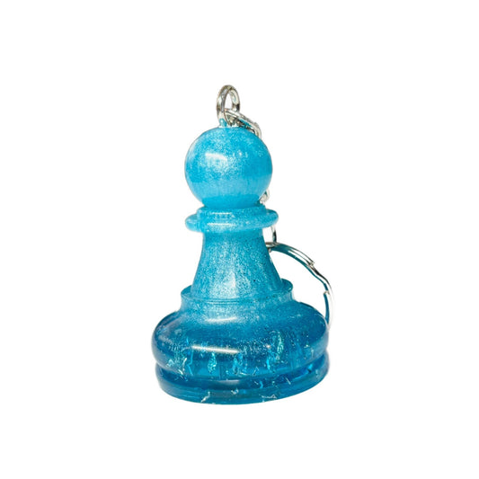 Frozen Blue Pawn - Handmade Resin Keychain - Large Edition