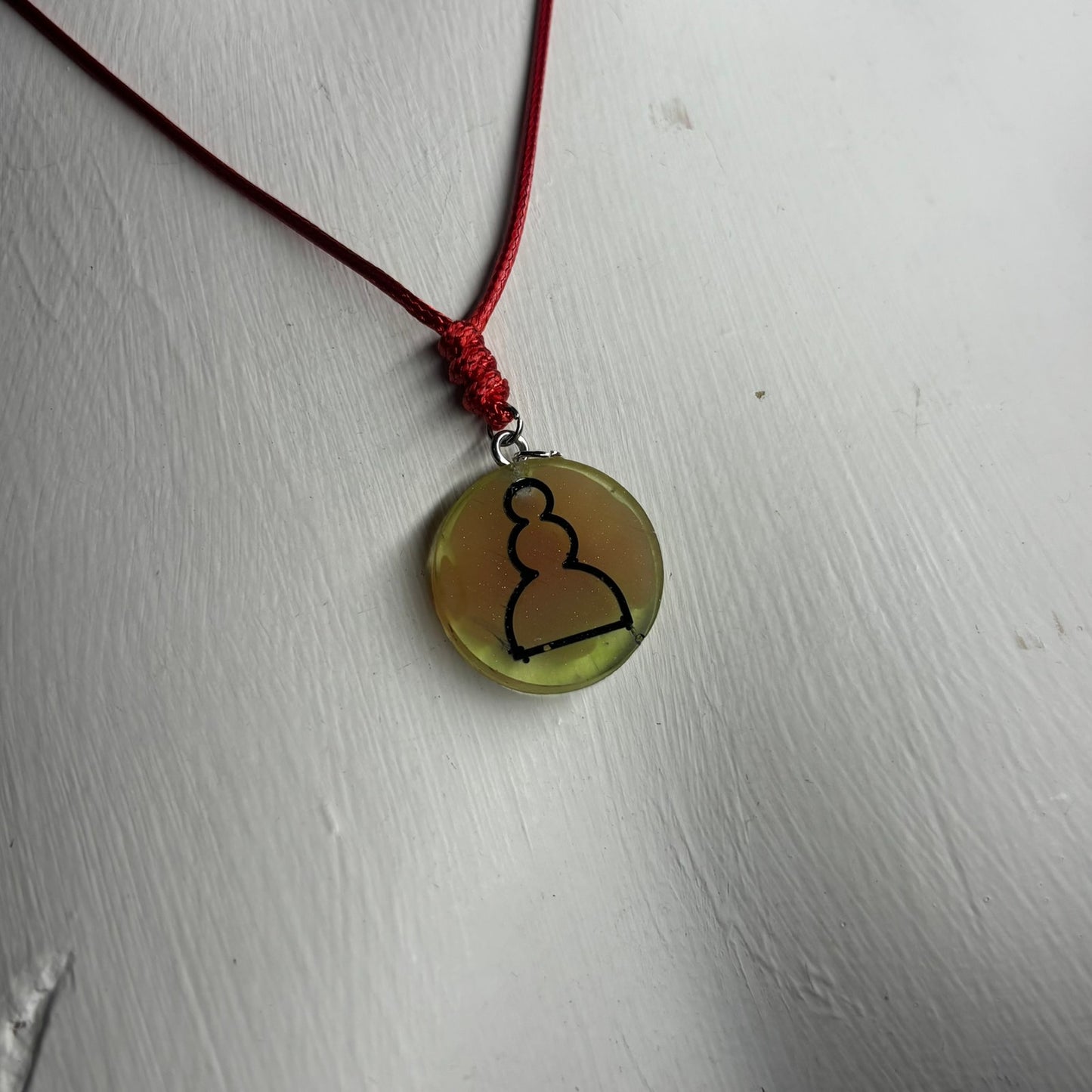 Suffocated Green pawn - Handmade Resin Chess Necklace