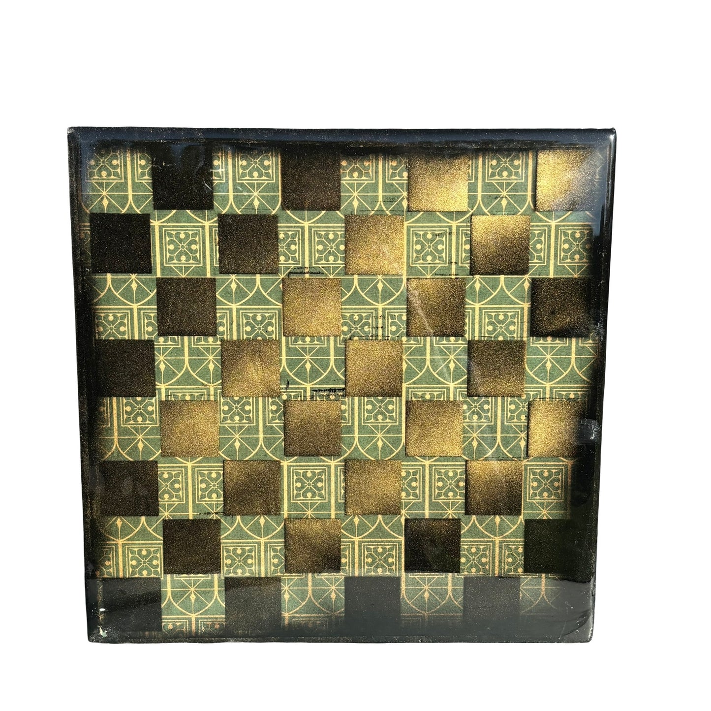 Golden Supreme Green - Resin Coated Chess Board