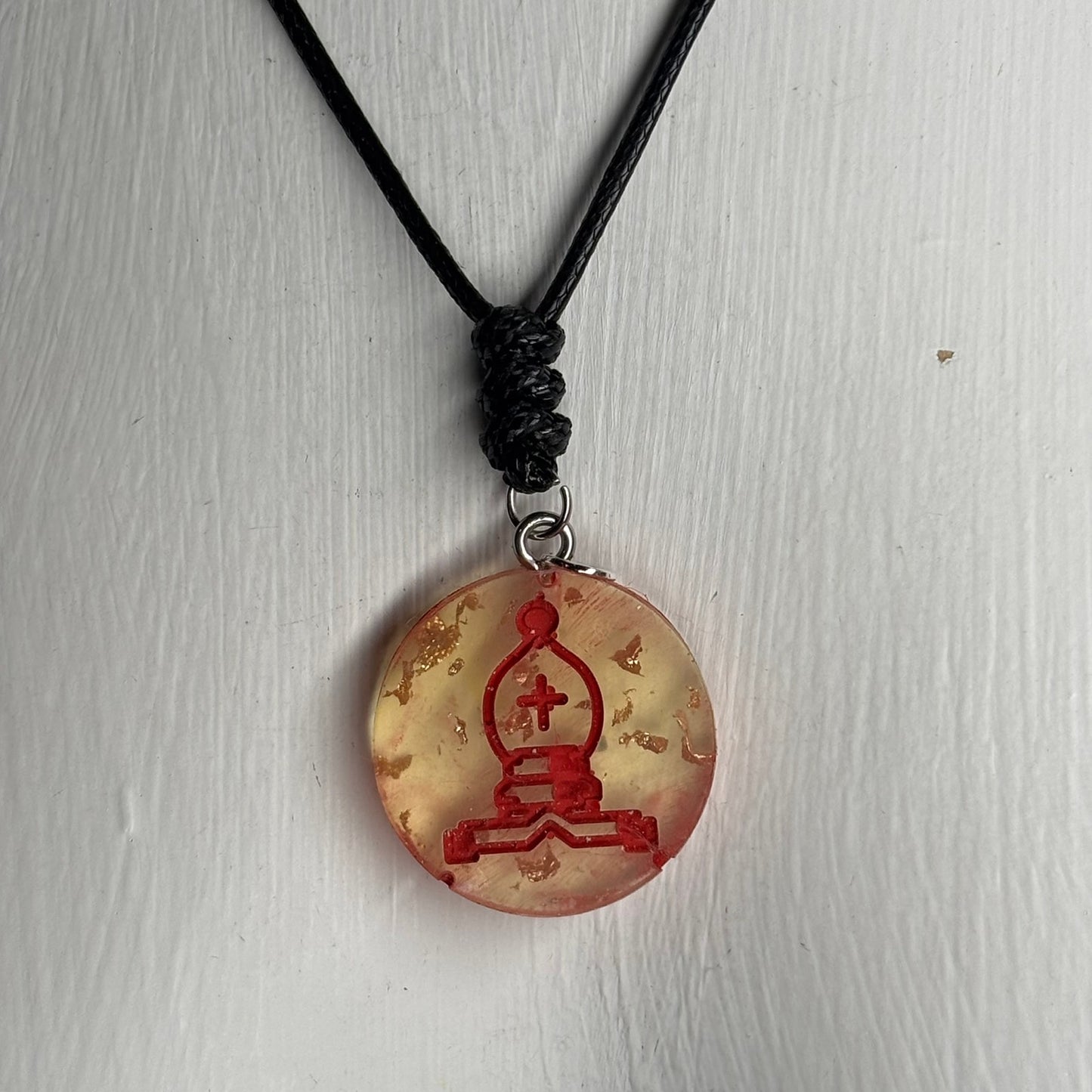 Yellow Bishop - Handmade Resin Chess Necklace