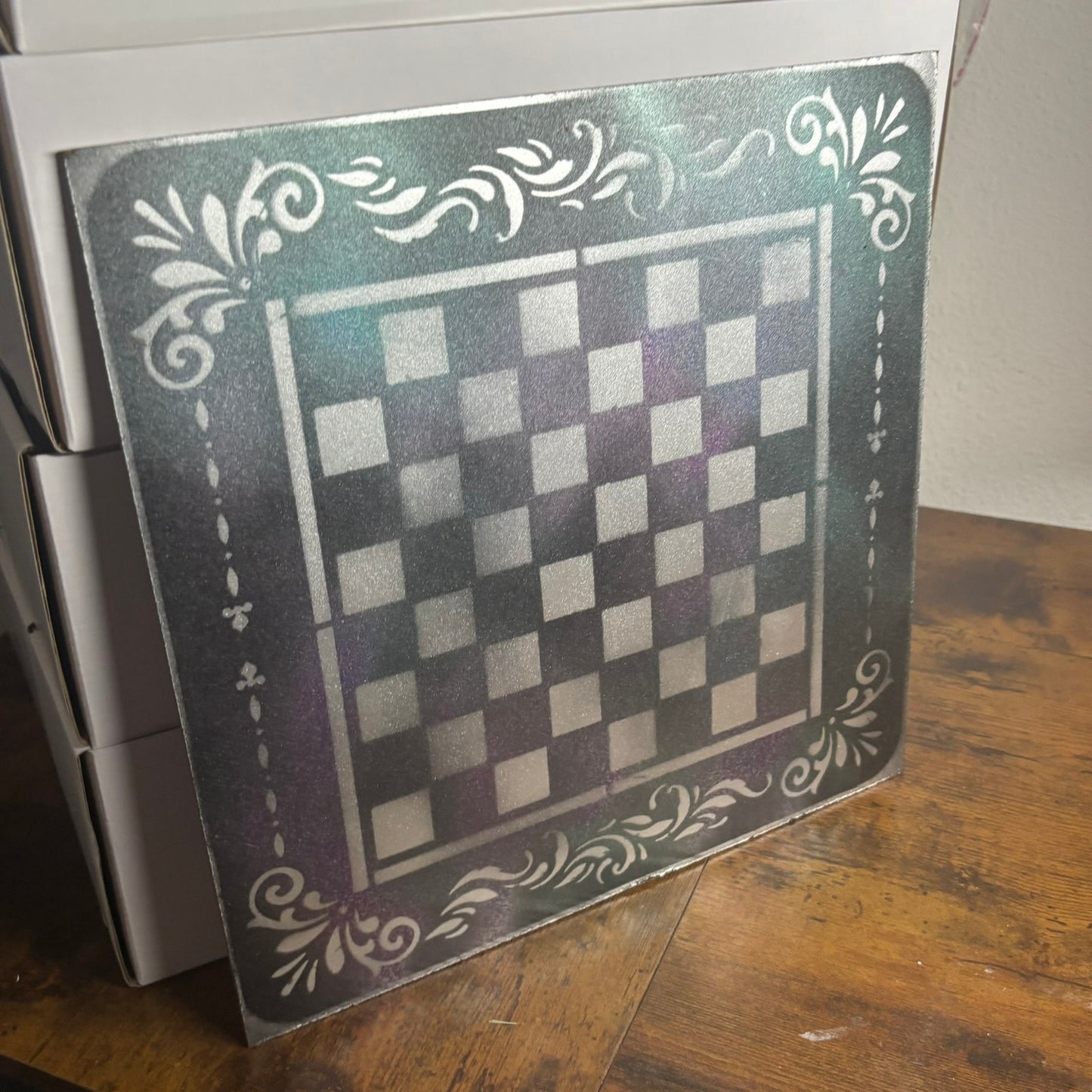 Mistic Space Hue - Painted Chess Board