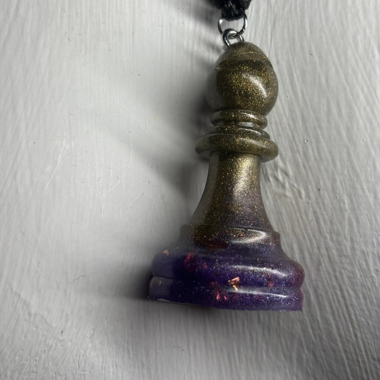 Royal Dark Green Bishop - Handmade Resin Chess Necklace