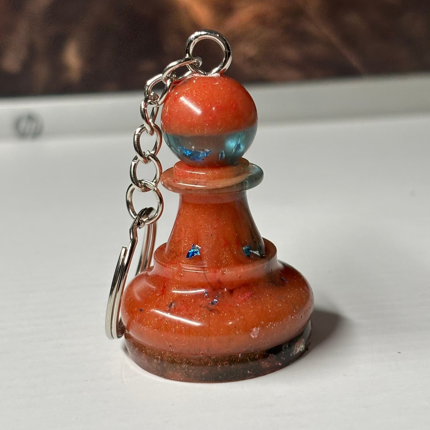Orange Luxury Pawn - Handmade Resin Keychain - Large Edition