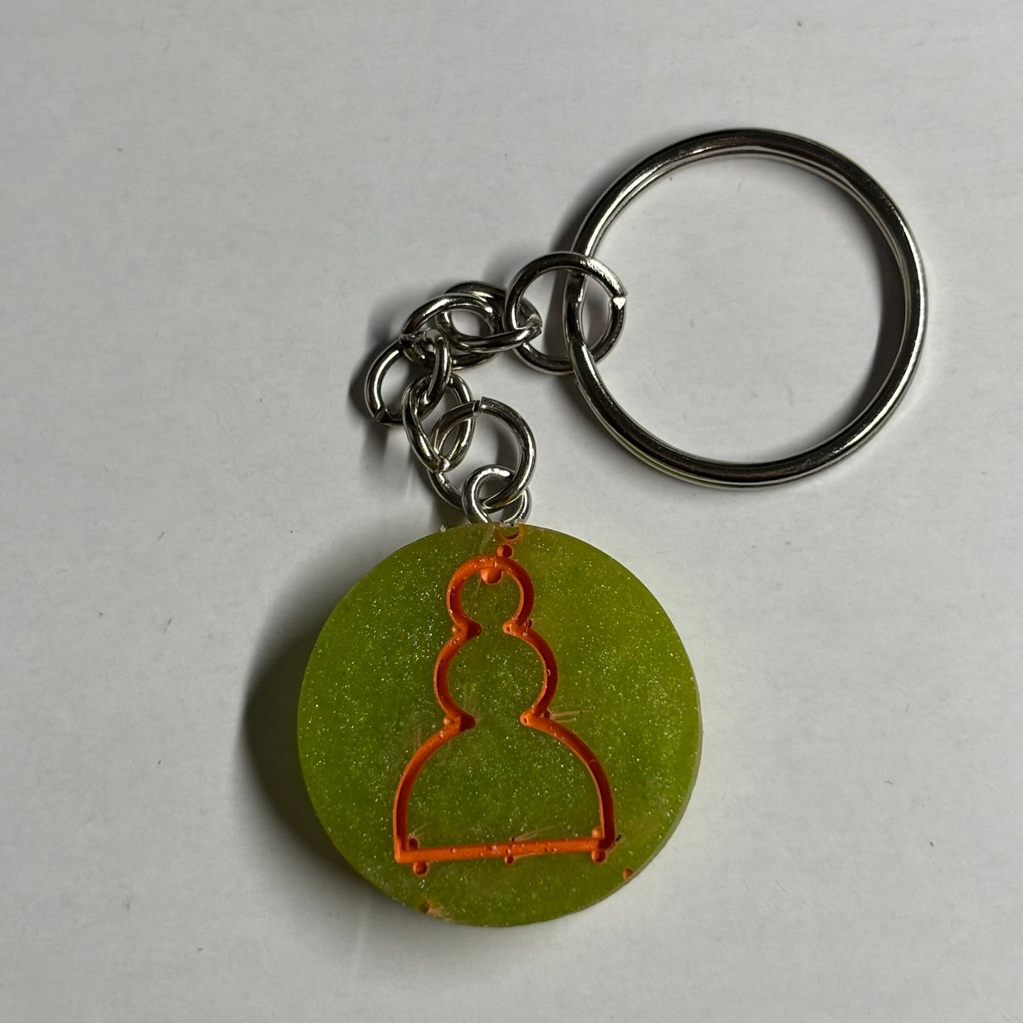Green Orange Pawn - Handmade Resin Keychain