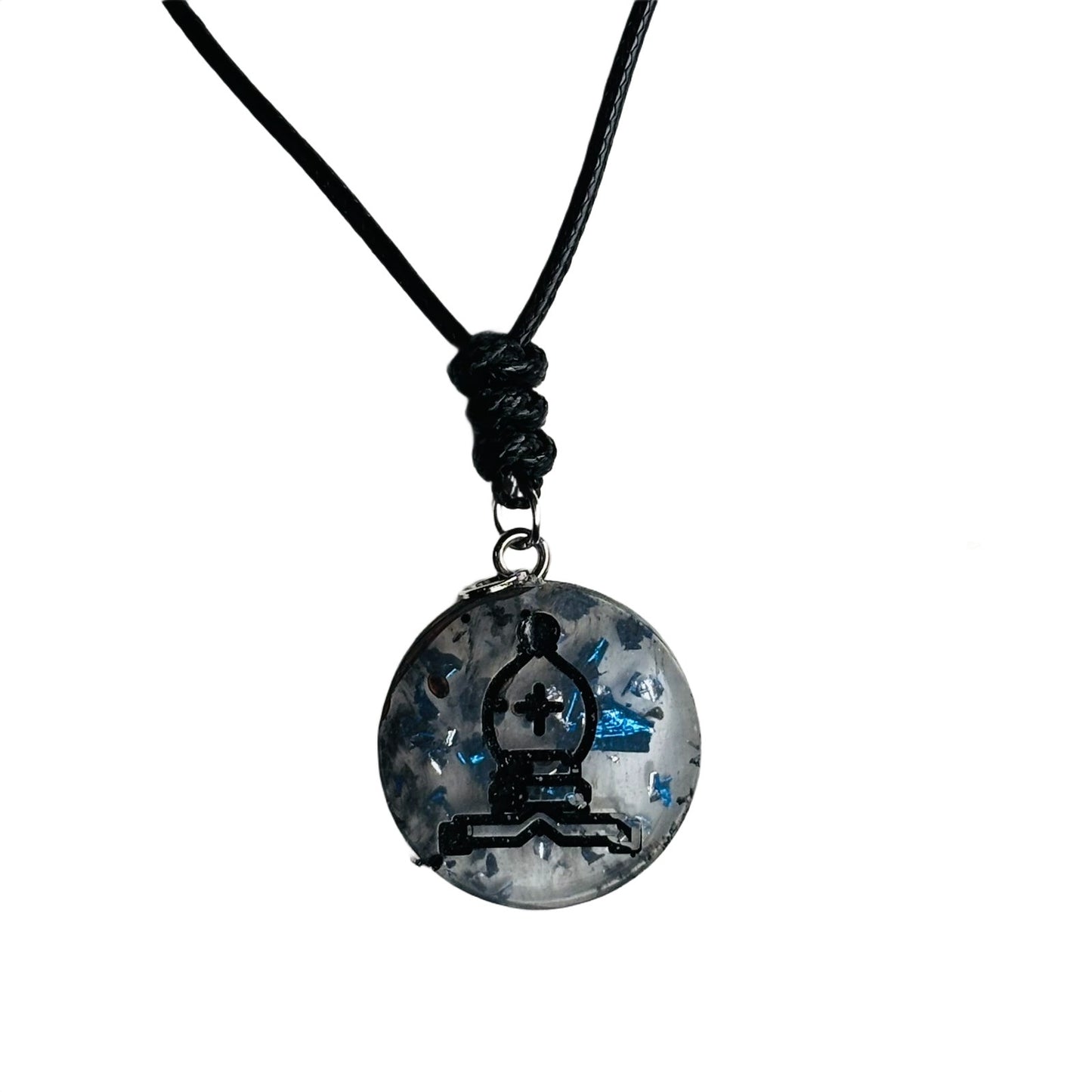 Transparent Bishop - Handmade Resin Chess Necklace