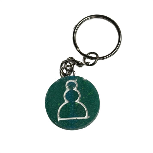 Forest Green Pawn - Handmade Resin Keychain - Flat Edition