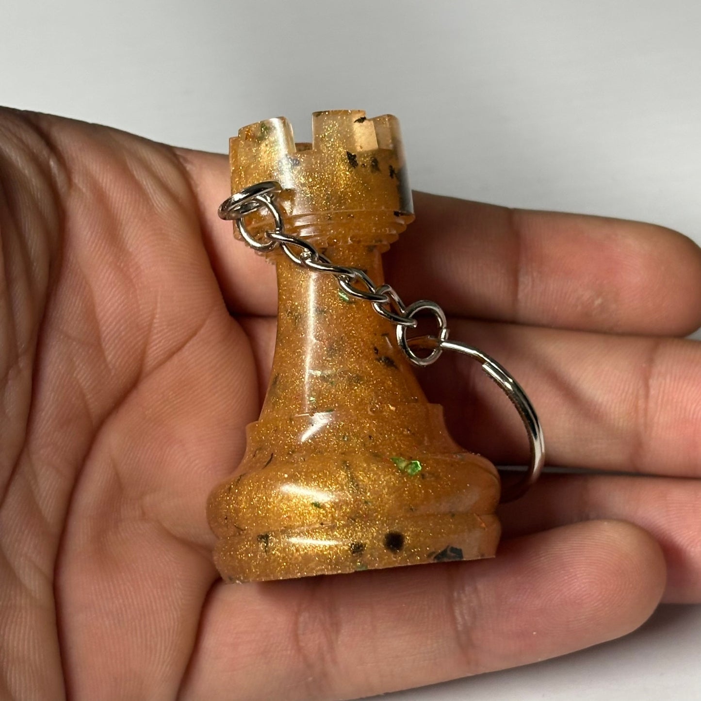 Spotted Cream Yellow Rook - Handmade Resin Keychain - Large Edition