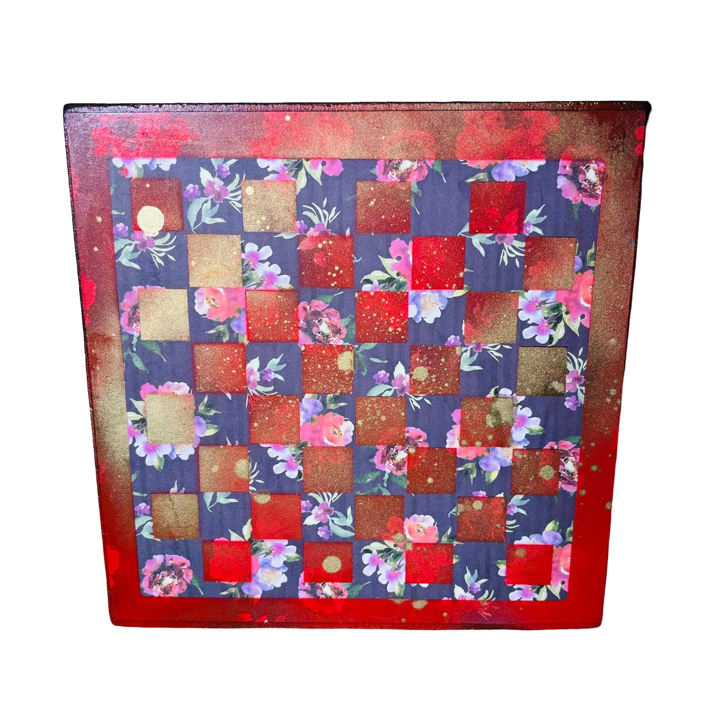 Vintage Golden Red - Scrapbook Chess Board