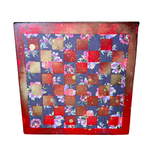 Vintage Golden Red - Scrapbook Chess Board