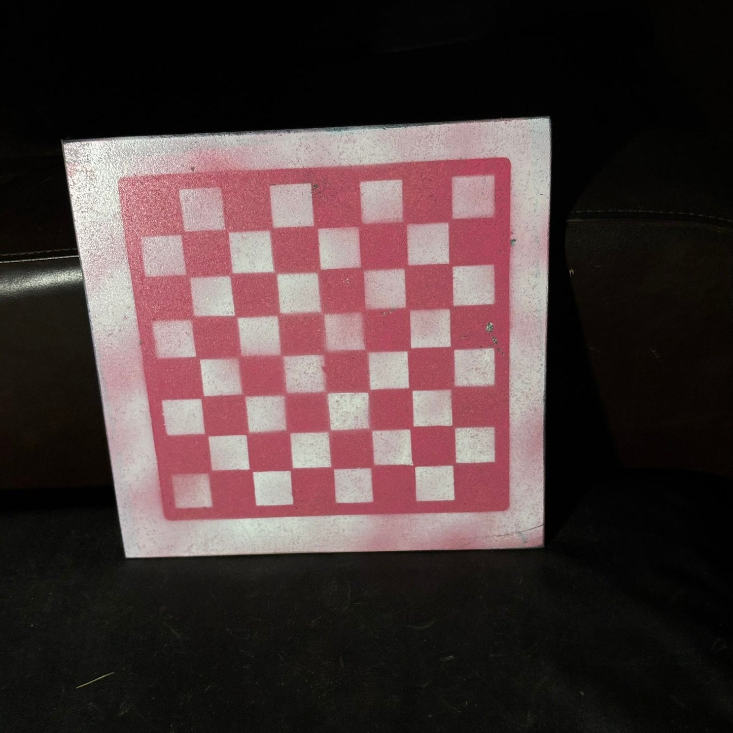 Pink & White - Painted Chess Board
