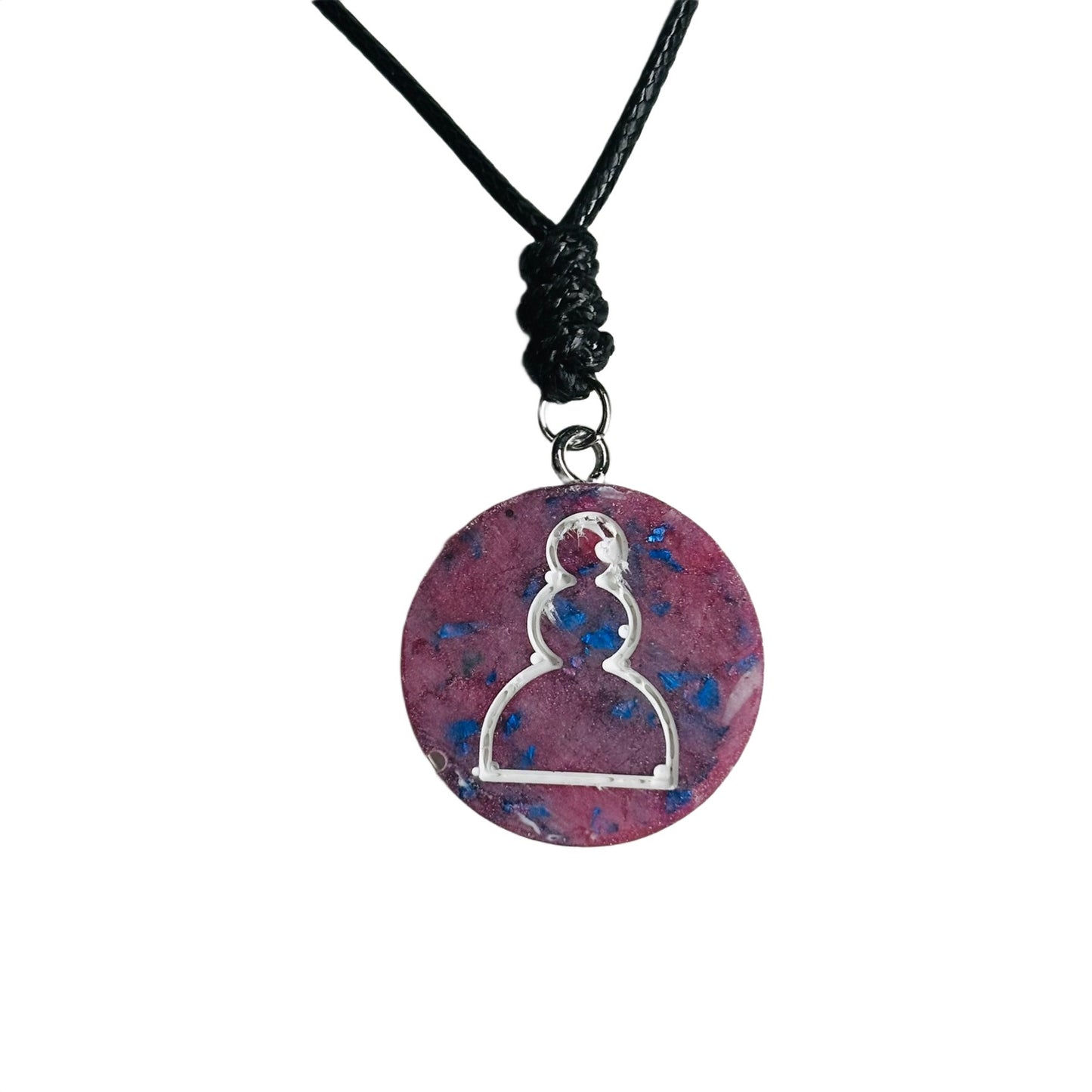 Purple/Pink Mixed Pawn - Handmade Resin Chess Necklace