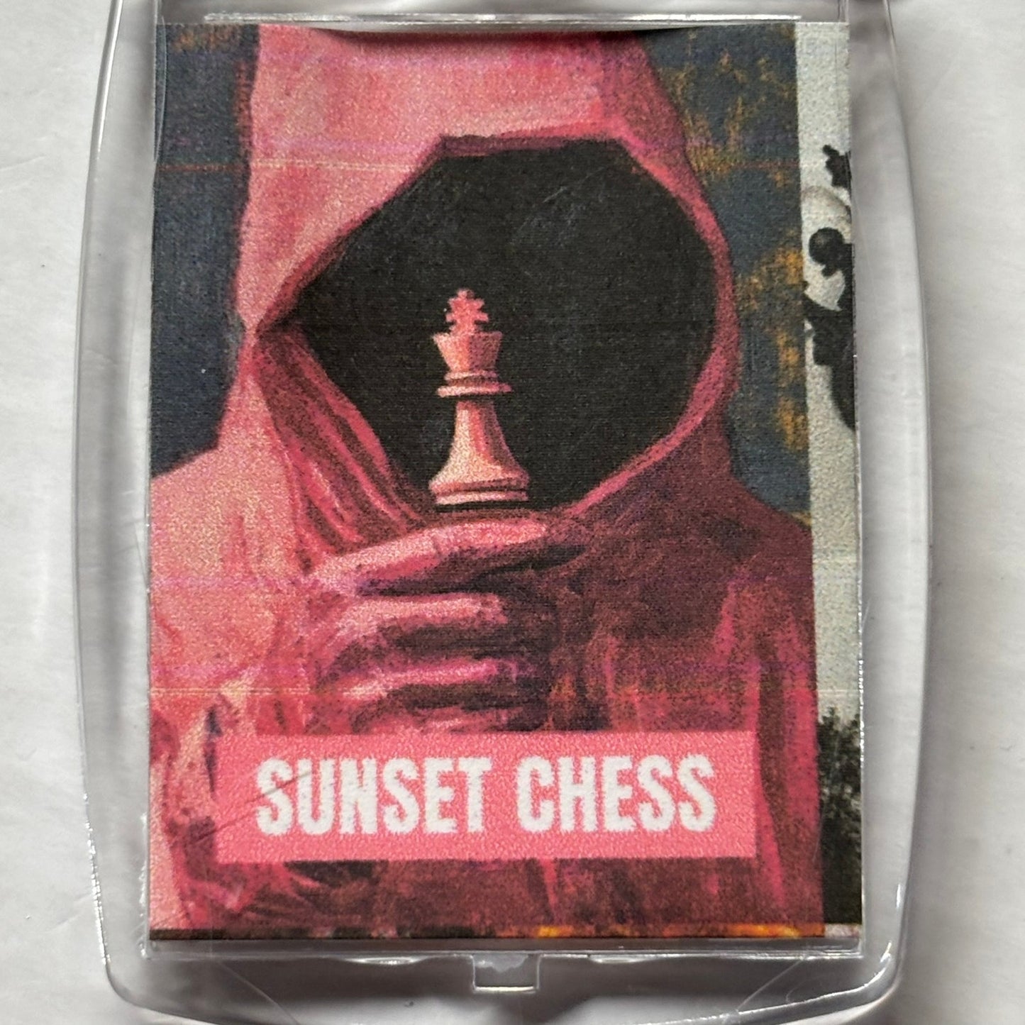 Pink Hoodie - Chess  Photo Keychain
