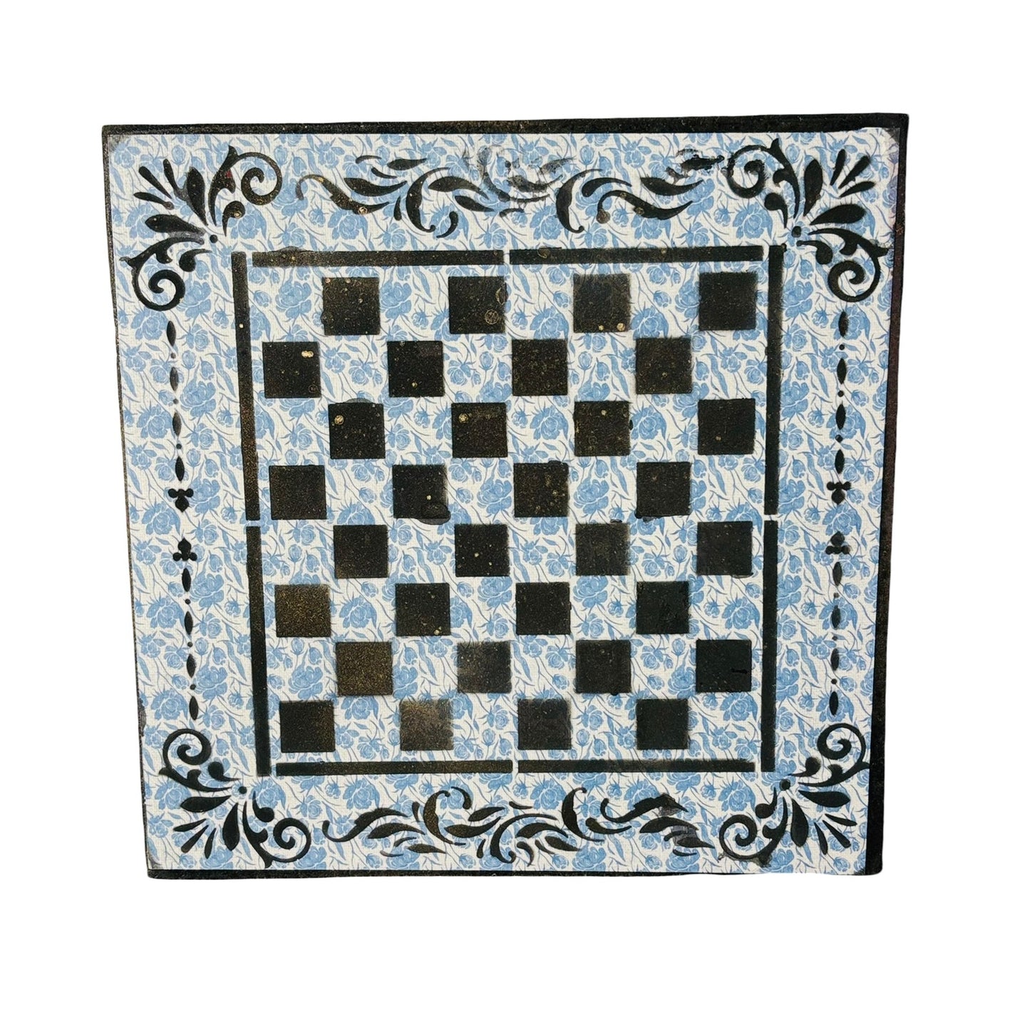 Vintage Blue - Scrapbook Chess Board