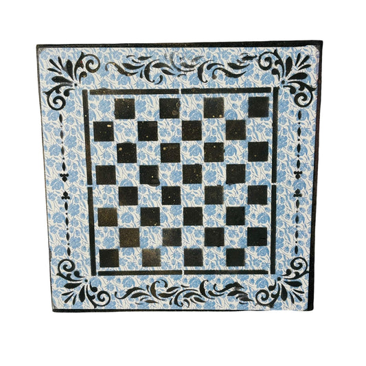 Vintage Blue - Scrapbook Chess Board