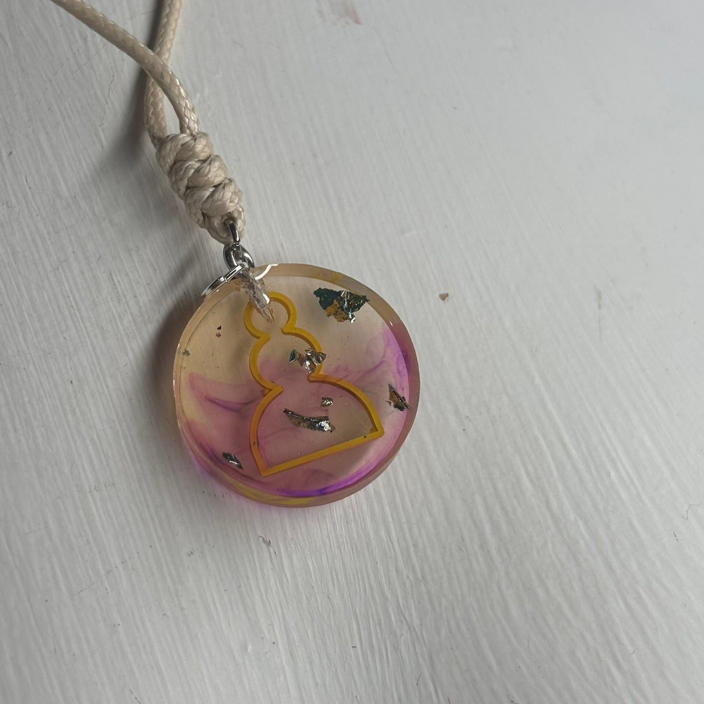 Cosmic Tan Pawn - Handmade Resin Chess Necklace