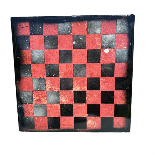 Red & Black - Resin Coated Chess Board