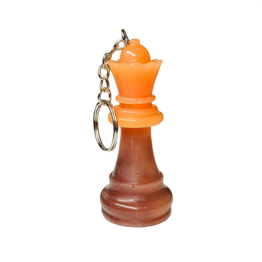 Brown Orange Dual Queen - Handmade Resin Keychain - Large Edition