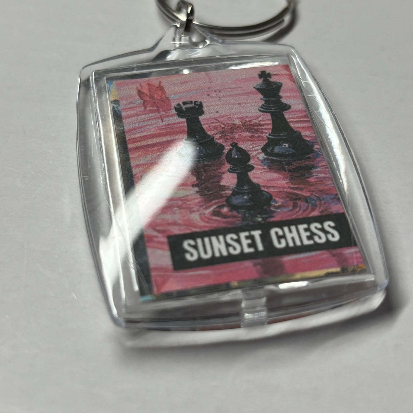 Pink Puddles - Chess  Photo Keychain