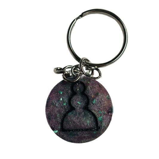 Cosmic Purple Pawn - Handmade Resin Keychain