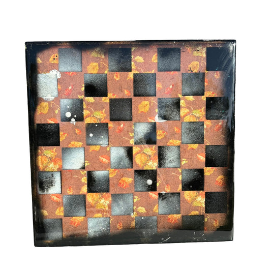 Autumn Patterned - Resin Coated Chess Board