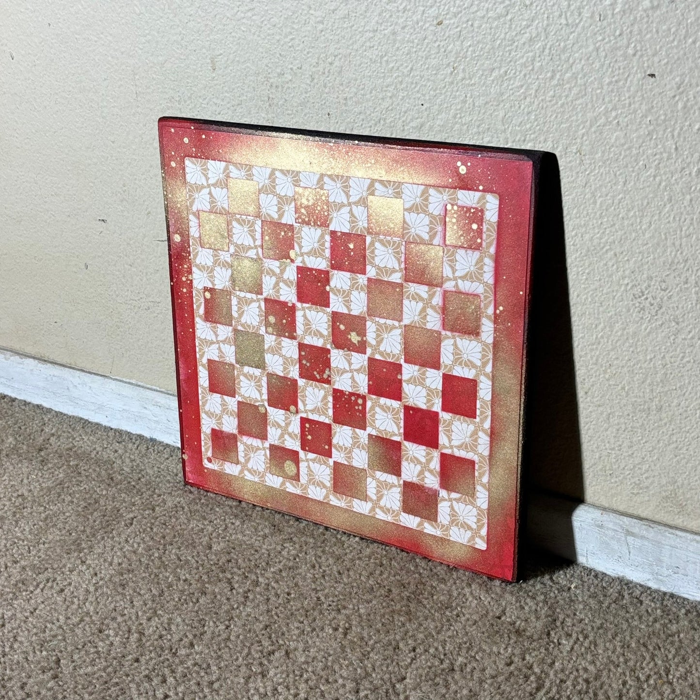 Golden Fire Red - Scrapbook Chess Board