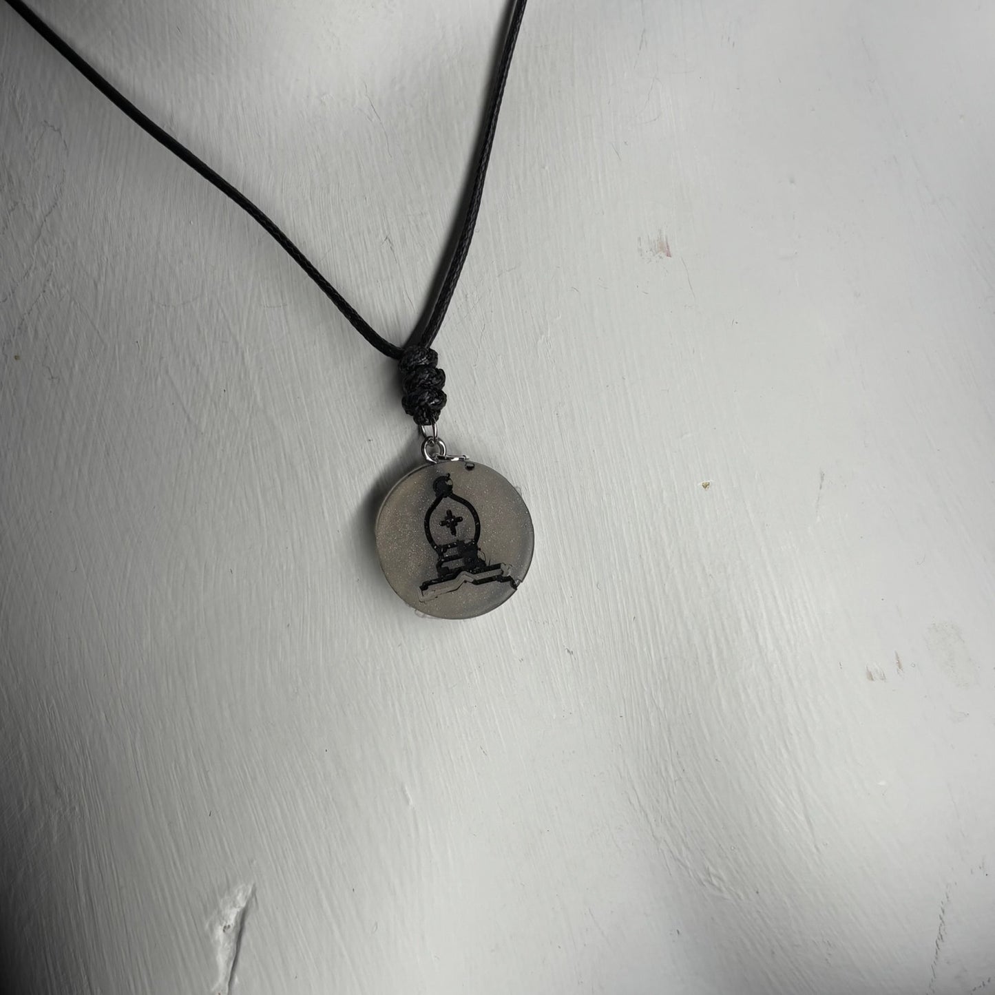 Silver Pawn - Handmade Resin Chess Necklace