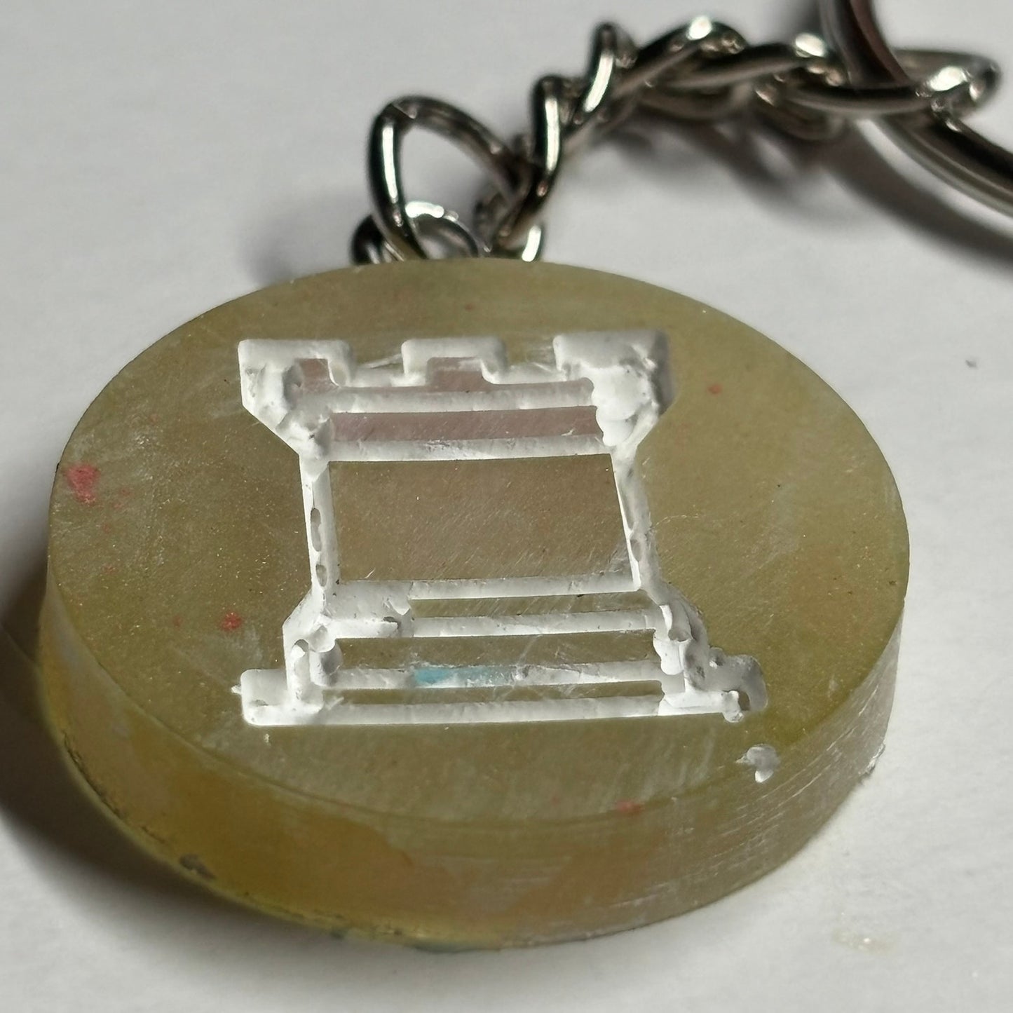 Sun Yellow Rook Handmade Resin Keychain - Flat Edition