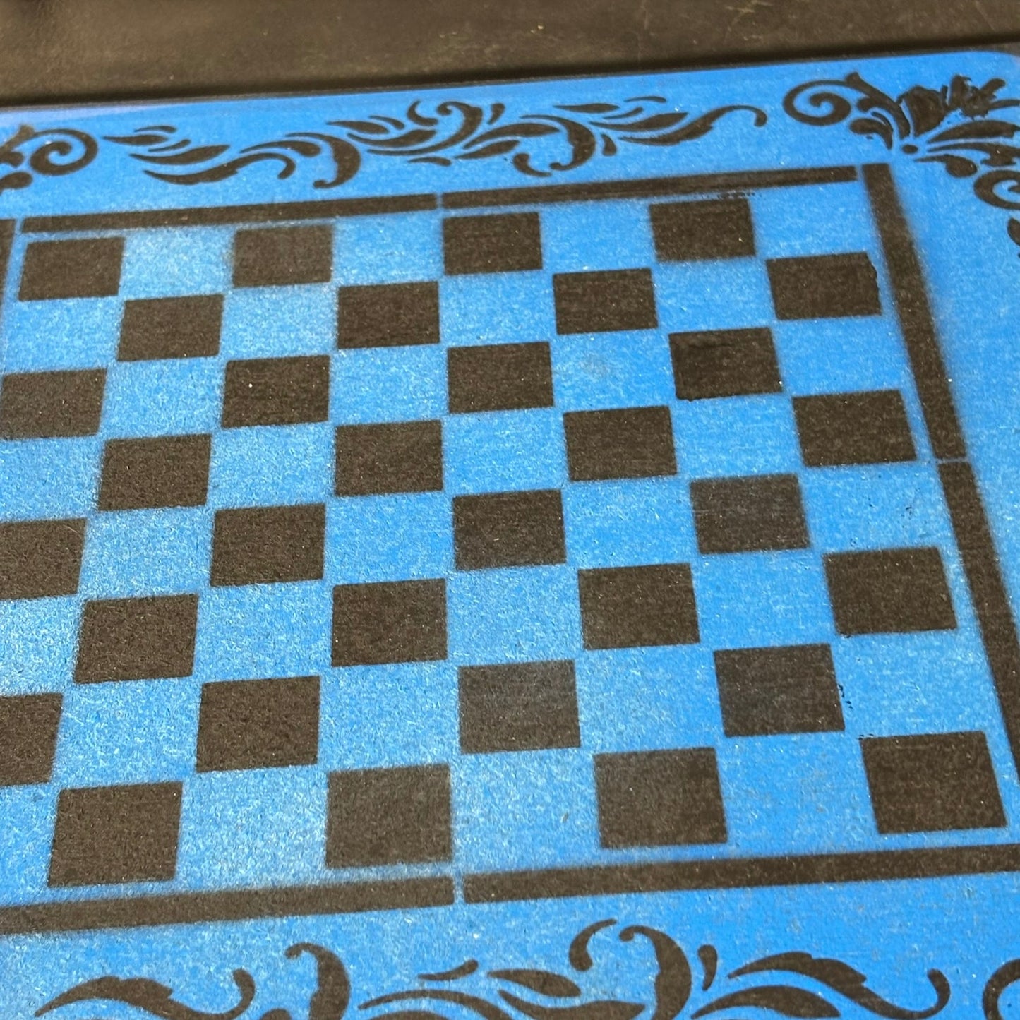 Supreme Blue & Black - Painted Chess Set
