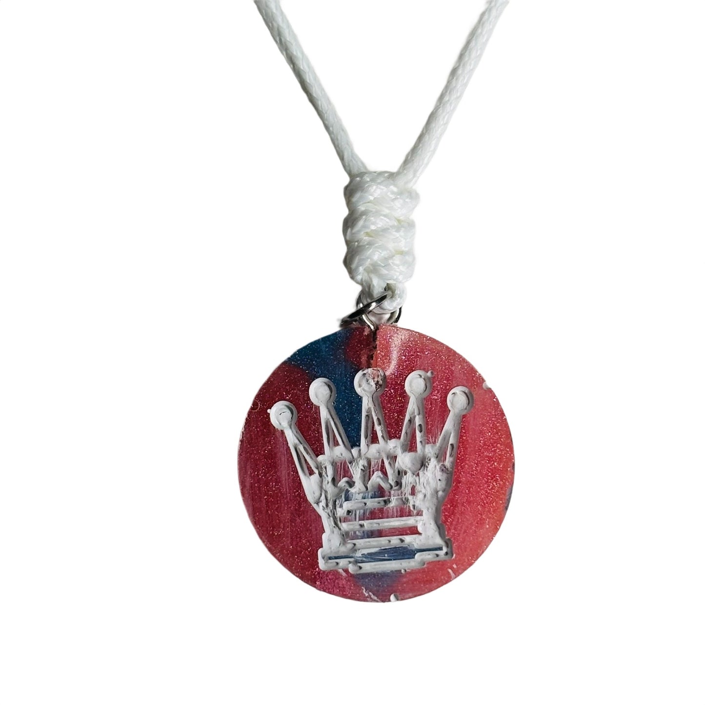 Shard Pink Queen - Handmade Resin Chess Necklace