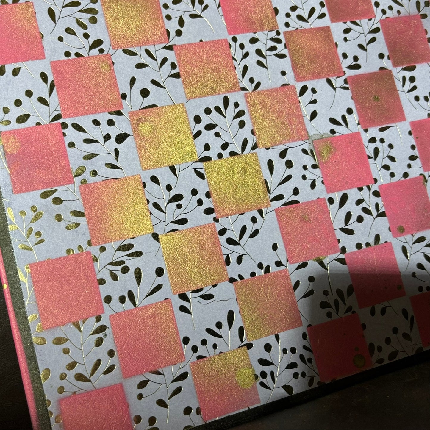 Gold & Pink - Scrapbook Chess Board