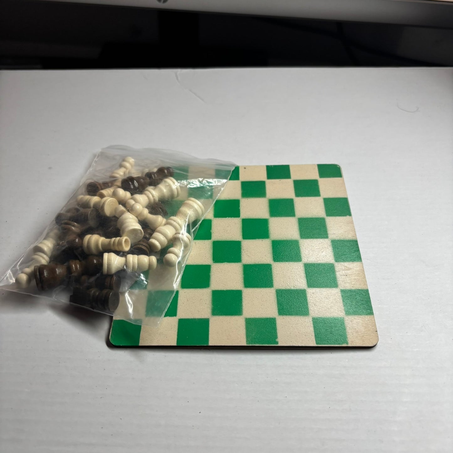 Cream Green - Mini Chess Set