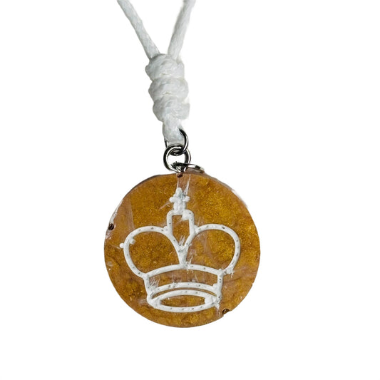 Golden Yellow King - Handmade Resin Chess Necklace