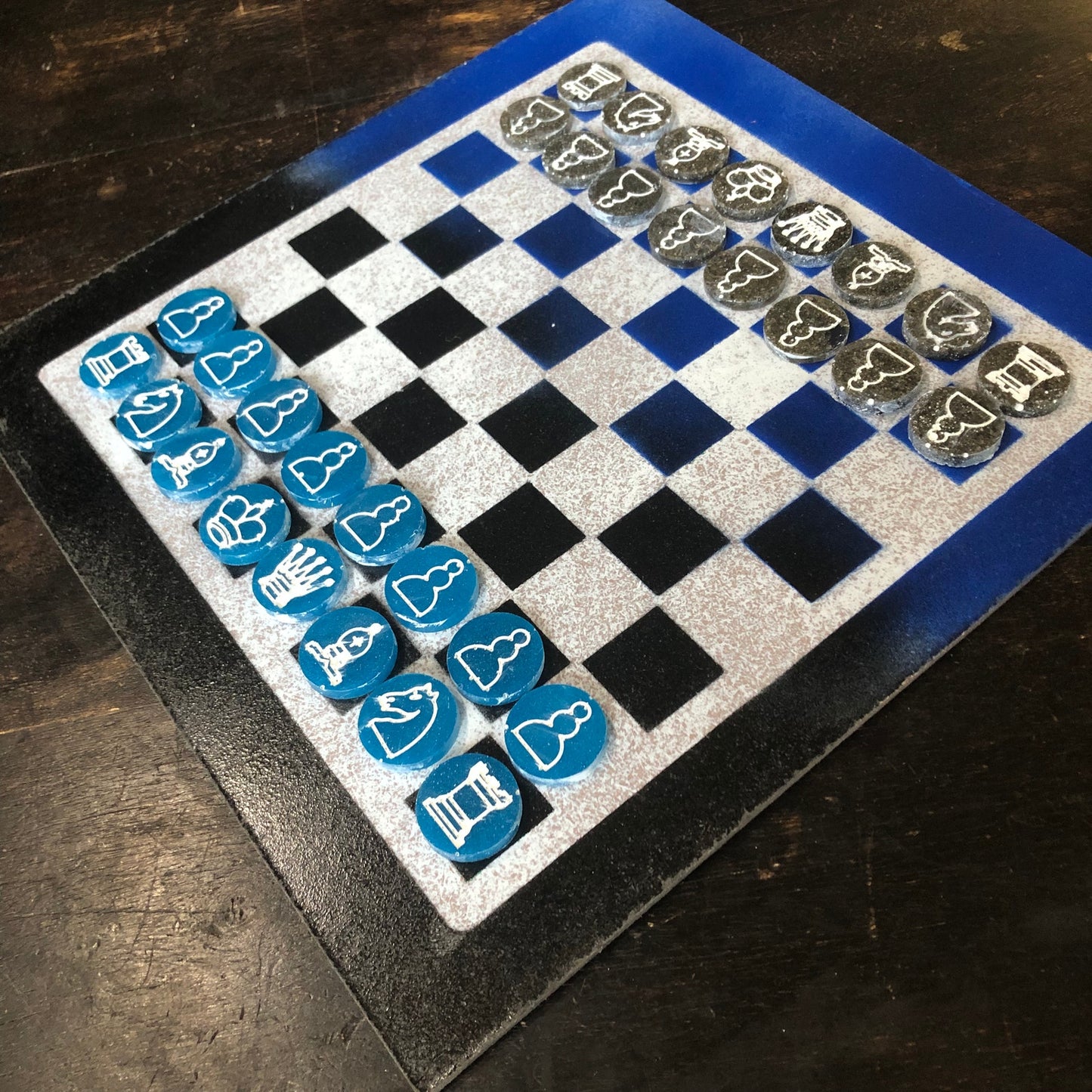 Speed Blue - Painted Chess Set