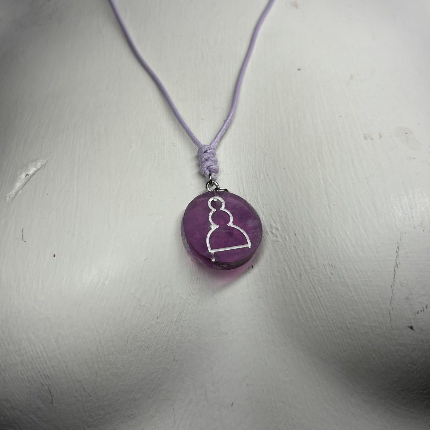Slick Purple Pawn - Handmade Resin Chess Necklace