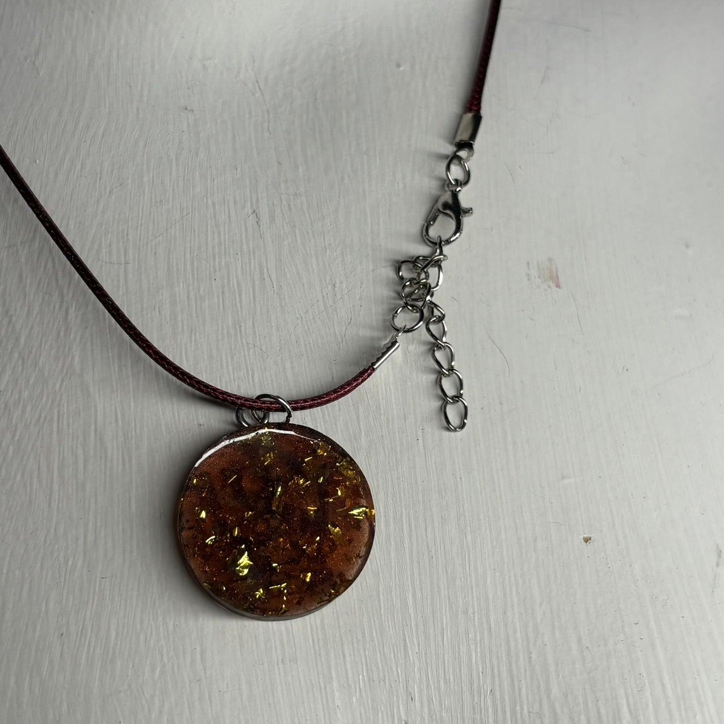 Amber Queen - Handmade Resin Chess Necklace