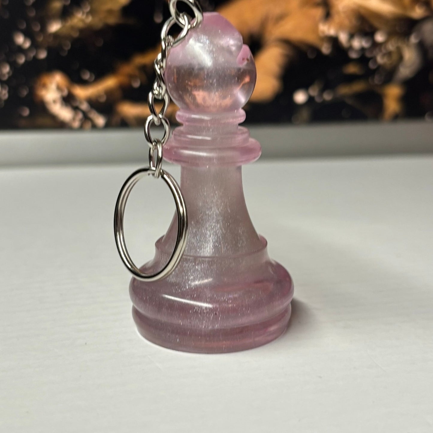 Splendid Pink Bishop - Handmade Resin Keychain - Large Edition