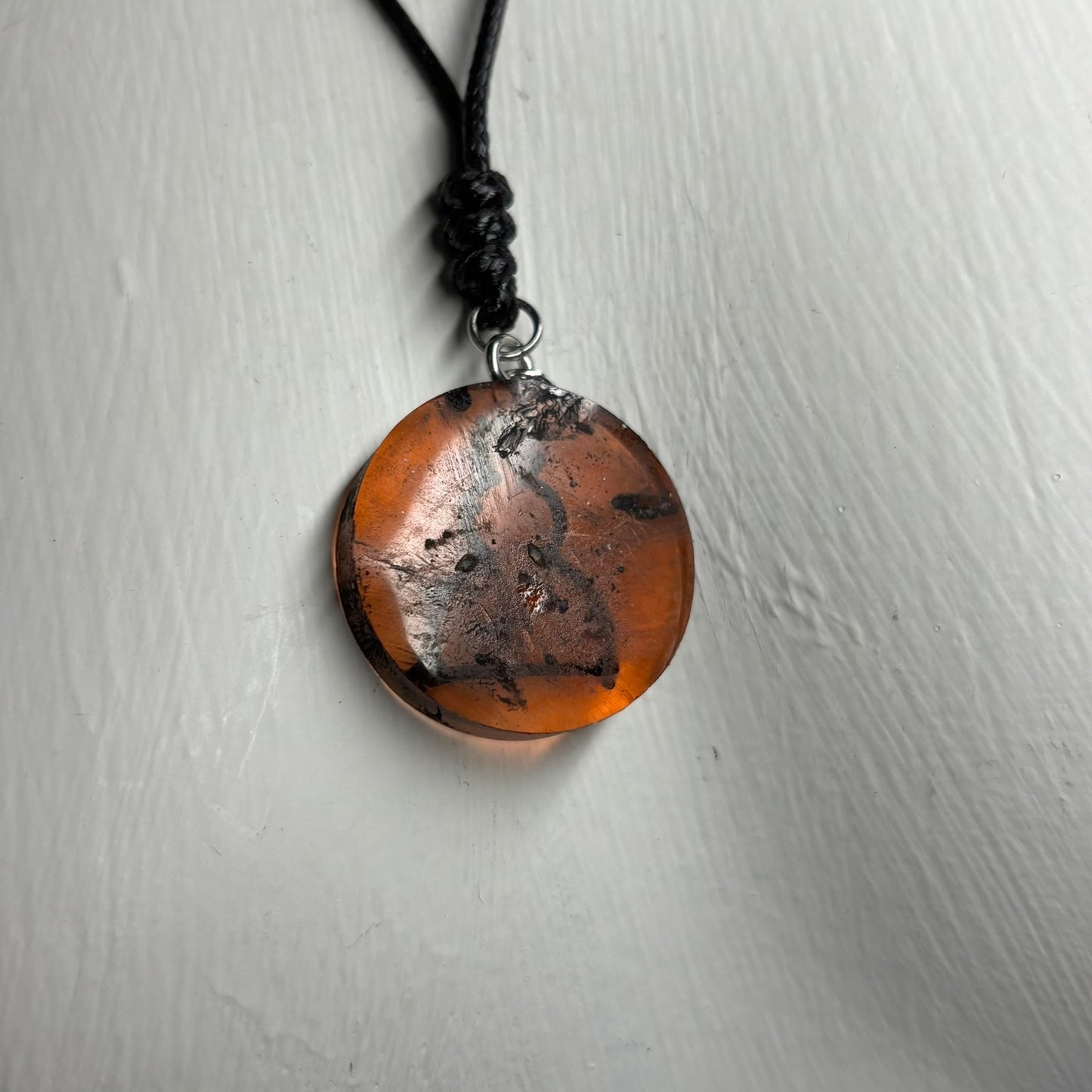 Translucent War Orange Pawn - Handmade Resin Chess Necklace