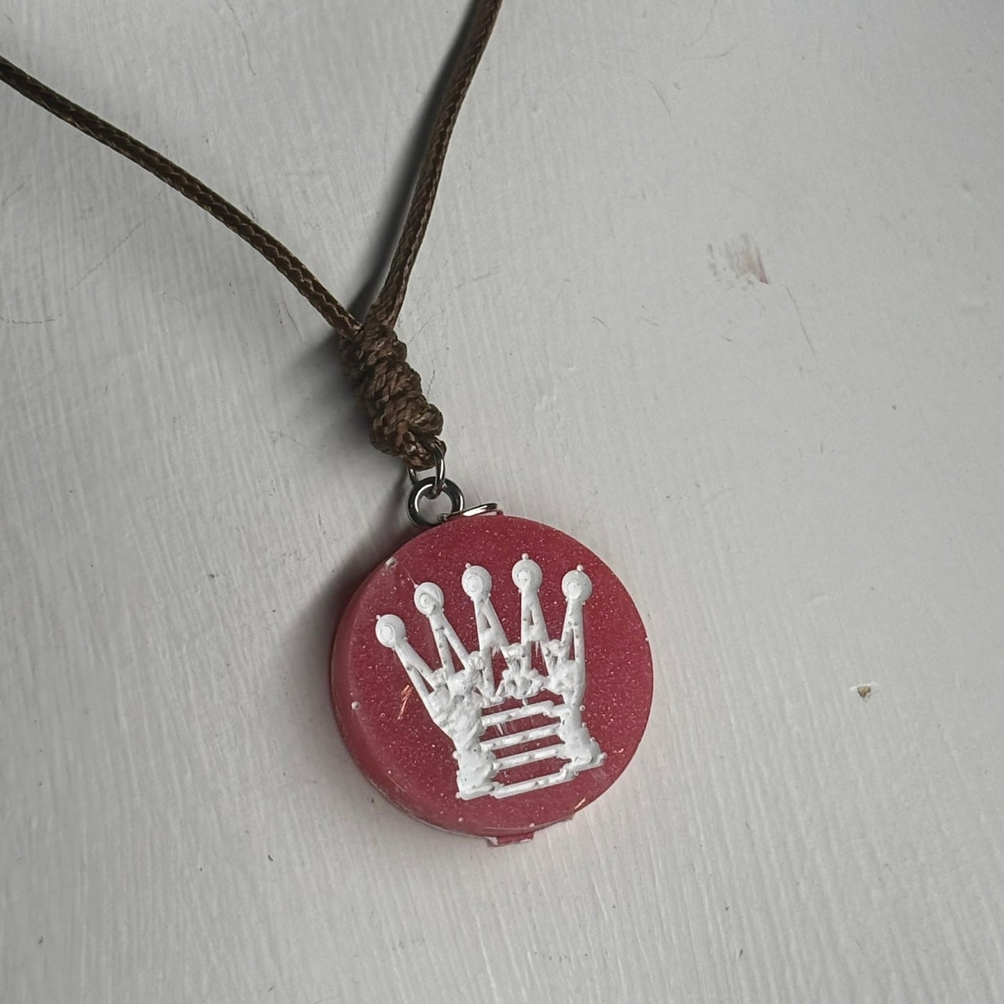 Red Queen - Handmade Resin Chess Necklace