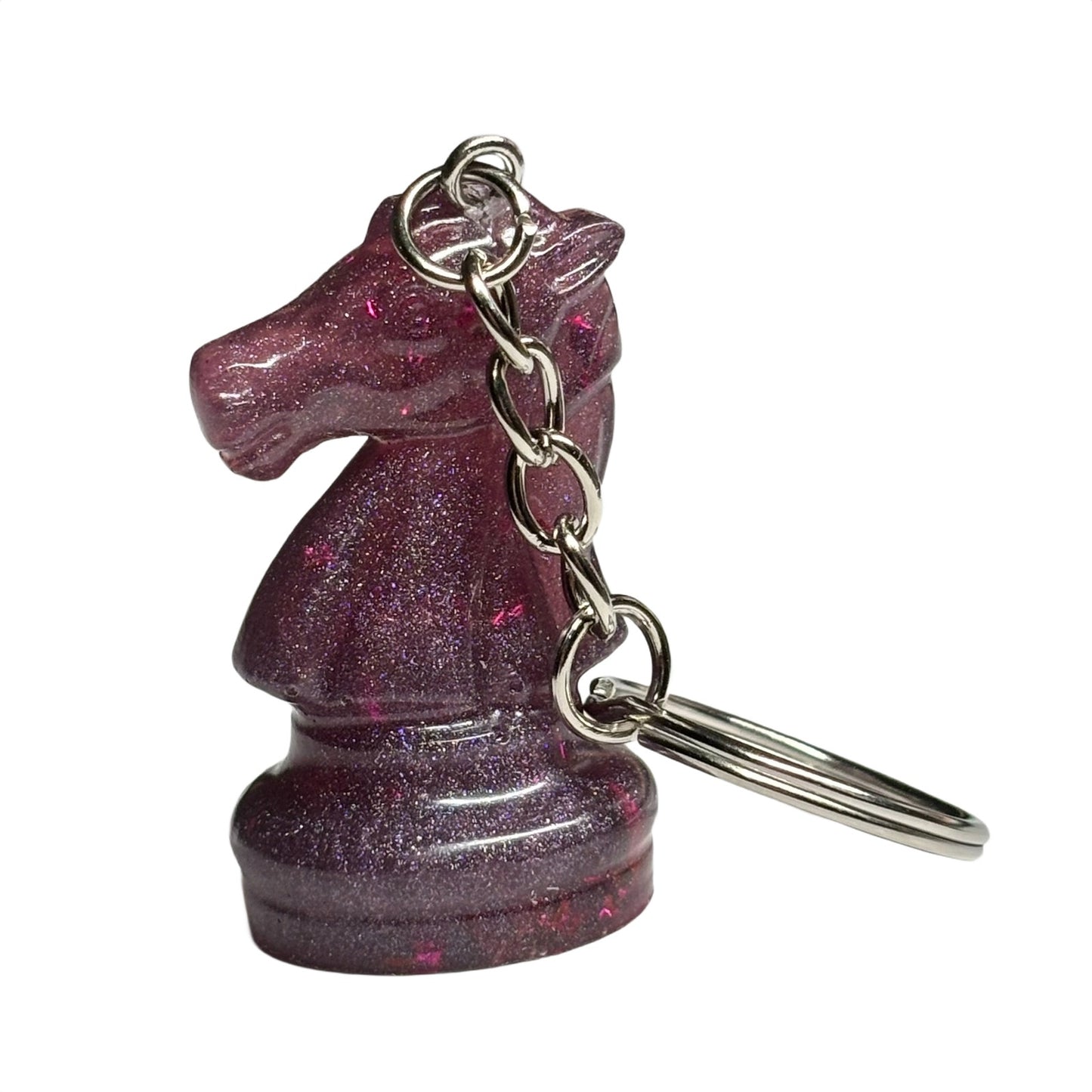 Pink Purple Knight - Handmade Resin Keychain