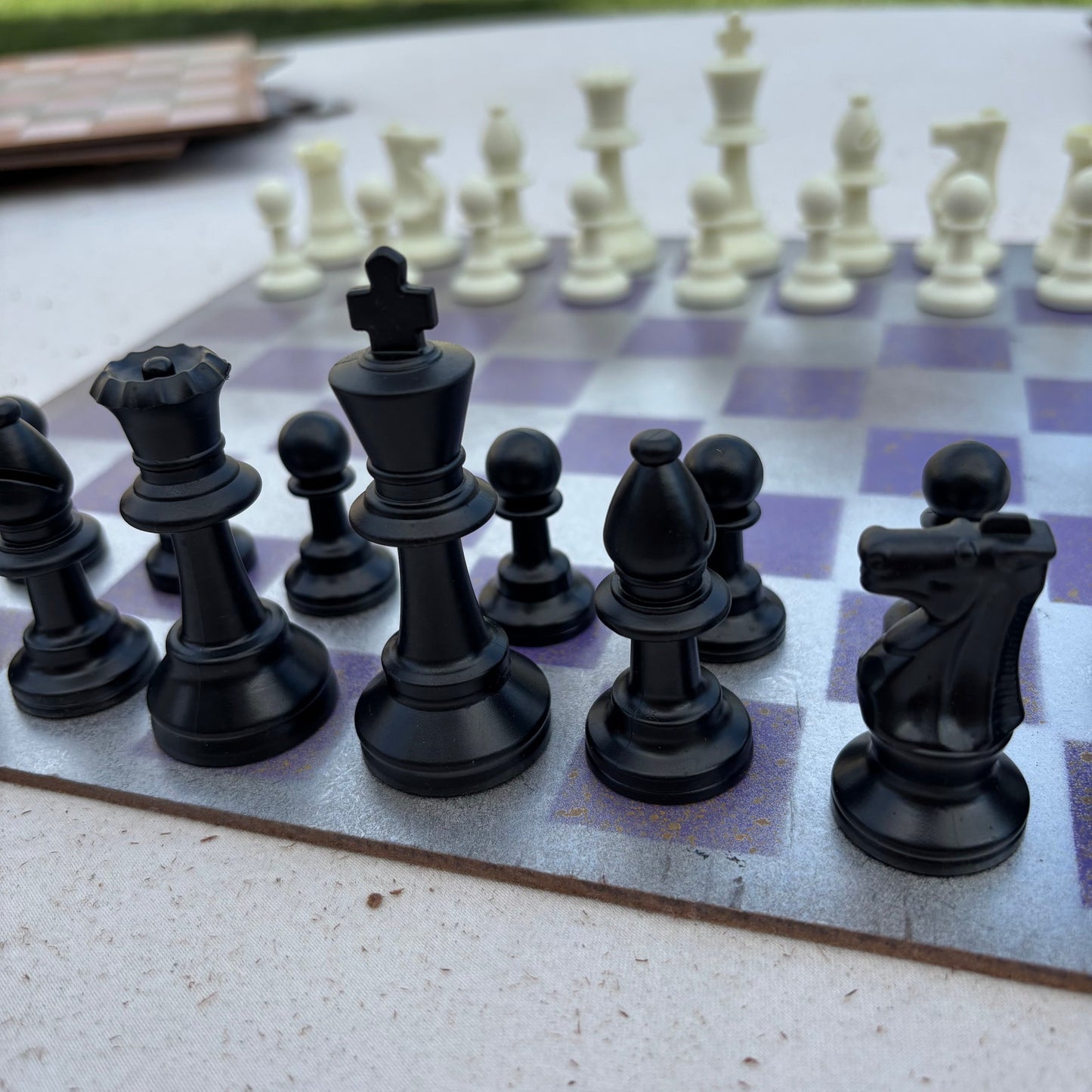 Silver Purple - Painted Chess Set