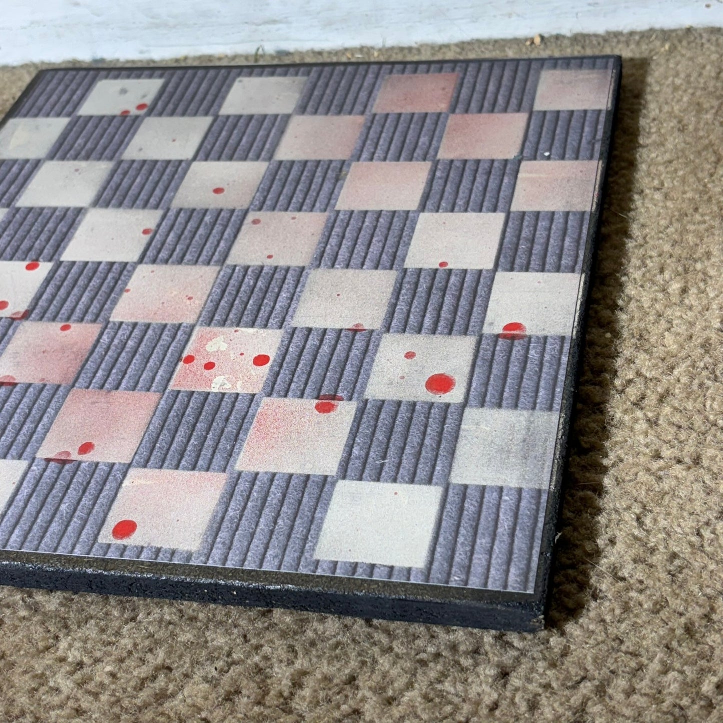 Vintage Splatter Red - Scrapbook Chess Board