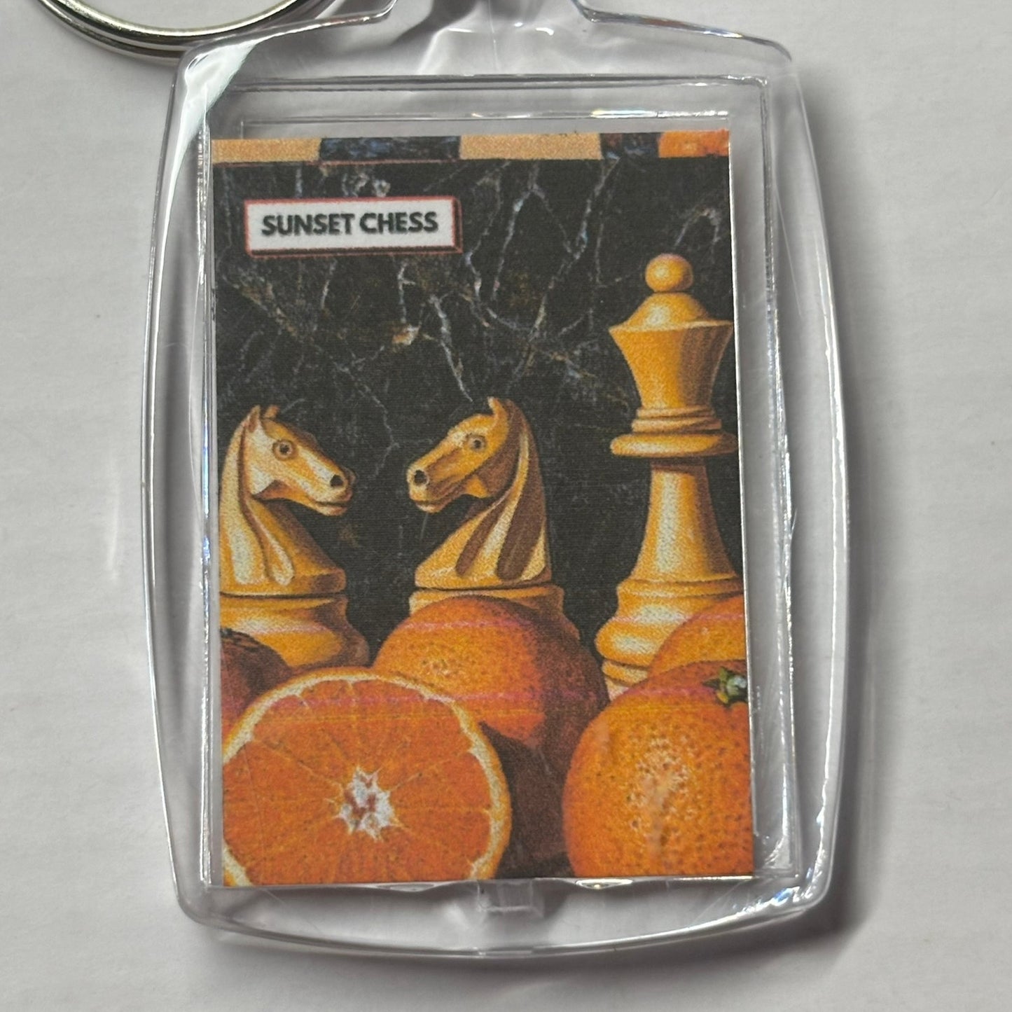 Sliced Oranges - Chess  Photo Keychain
