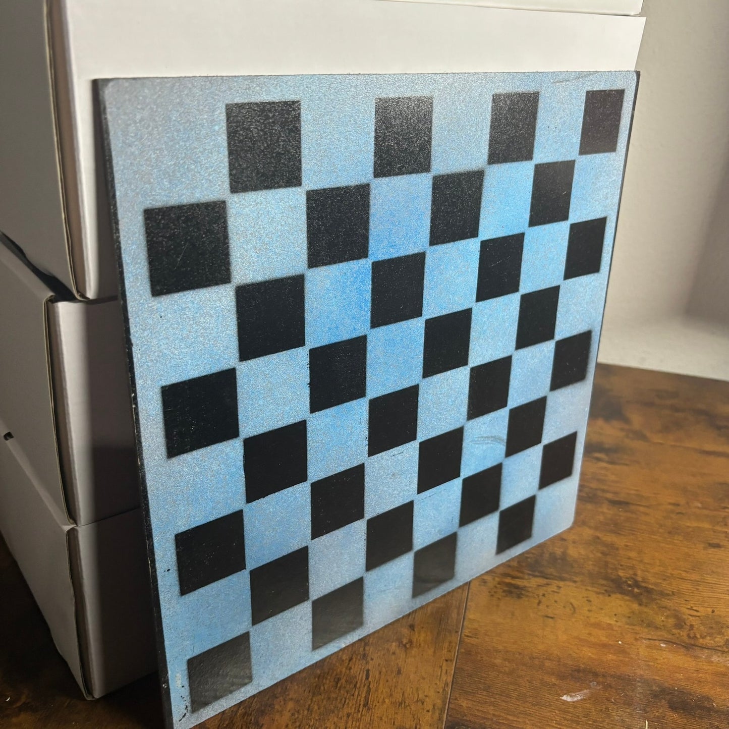 Blue Sky - Painted Chess Board