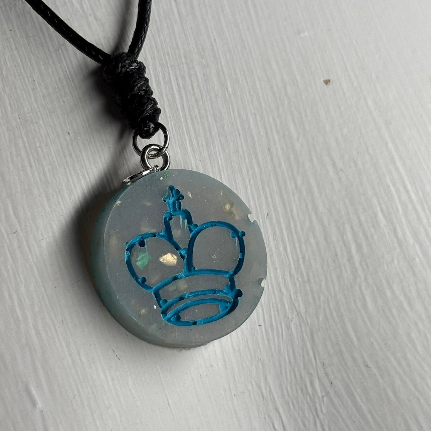 Crystal Ice King - Handmade Resin Chess Necklace