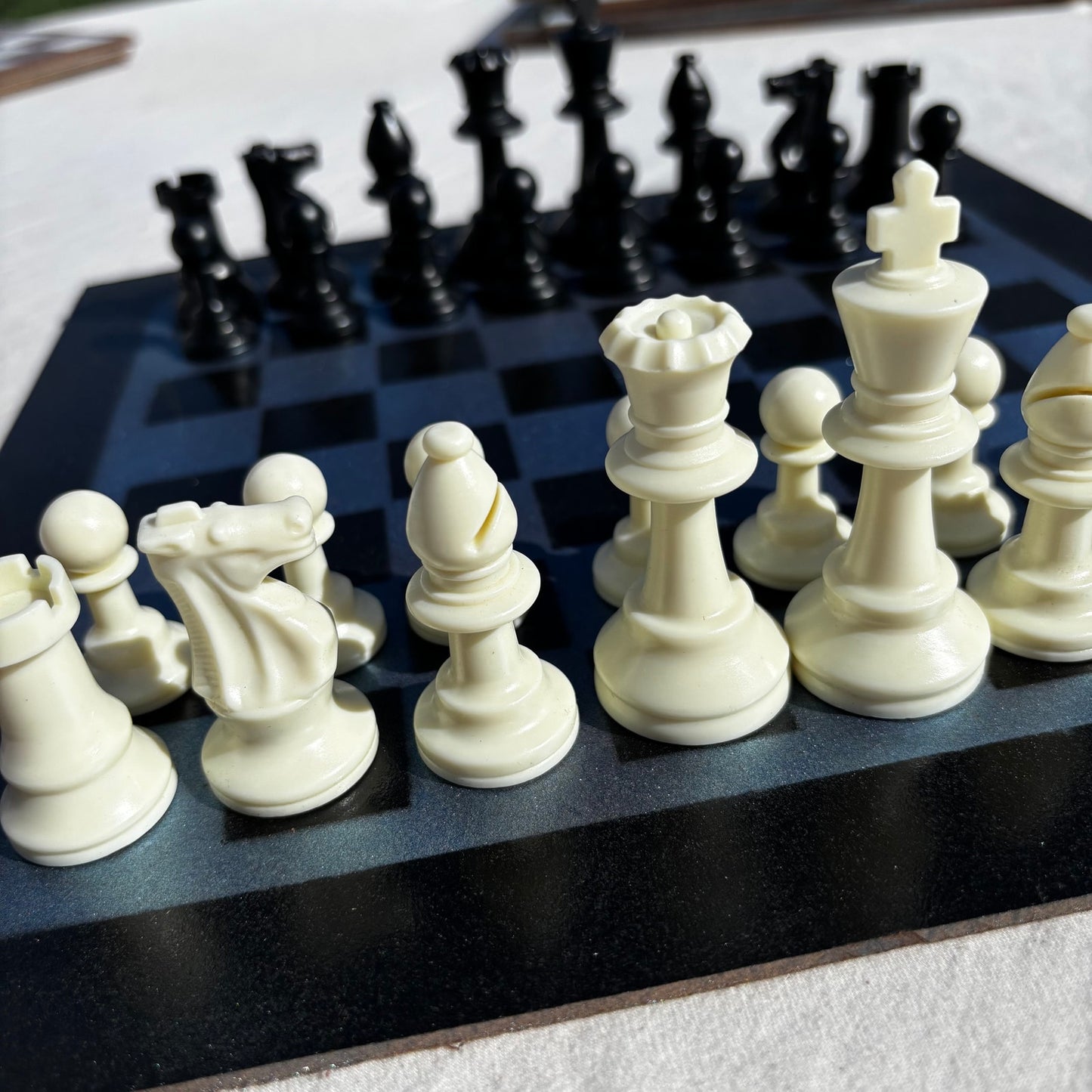 Metallic Blue - Painted Chess Set
