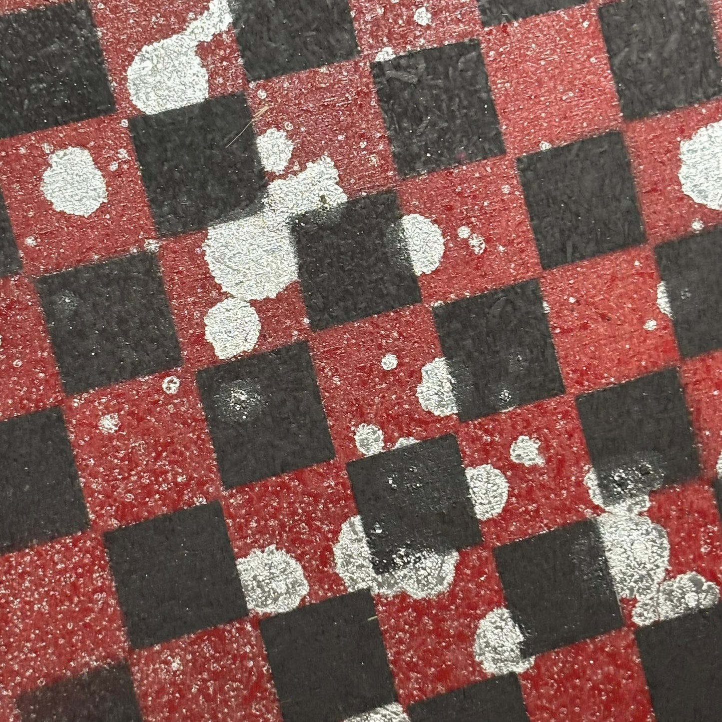 Red & Black Chrome Drip - Painted Double Sided Chess Board