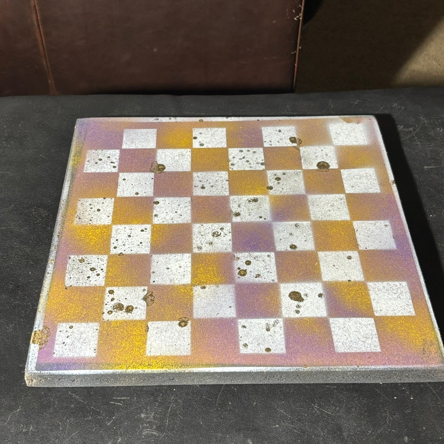 Purple & Yellow Mesh - Painted Chess Set