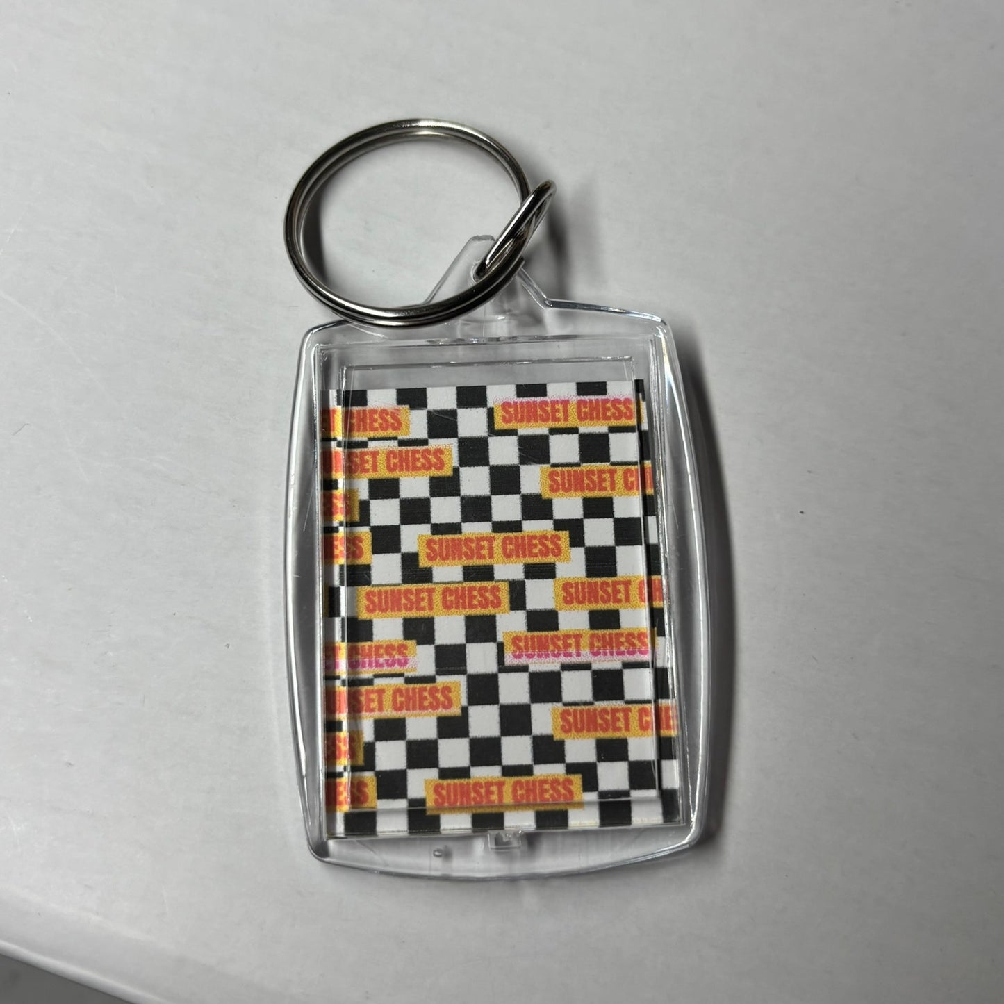 Blue Beast - Sunset Chess Photo Keychain
