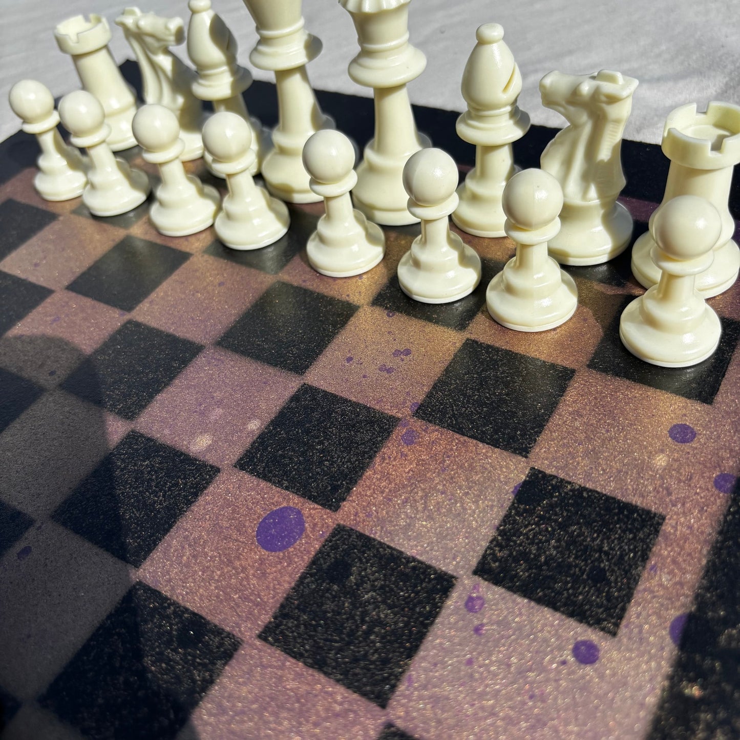 Purple Gold - Painted Chess Set